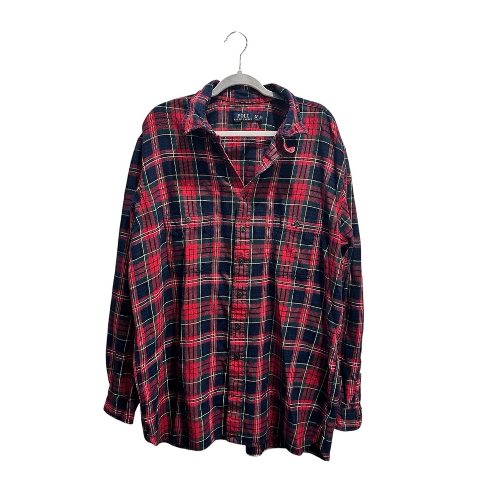 Polo by Ralph Lauren Classic Red and Green Plaid Flannel Shirt